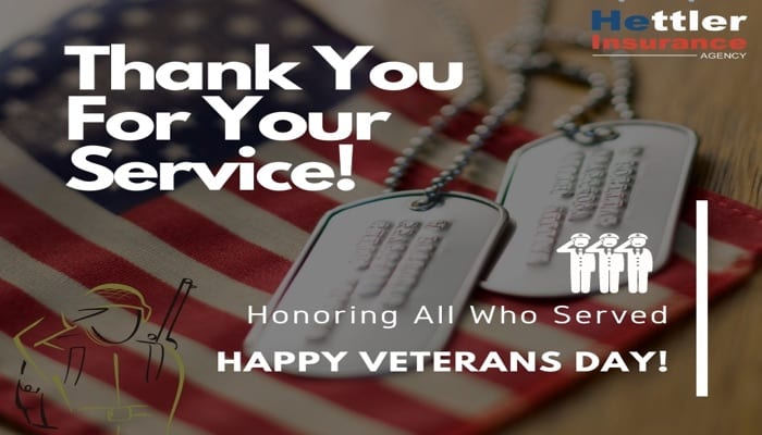 Veterans Day, Honors Those Who Served, Thank You For Your Service | Hettler Insurance Agency, Lubbock Texas