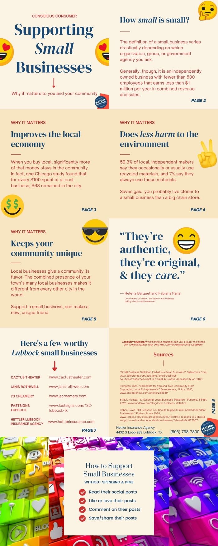 Infographic, Small Business Support Social Good Matters To Your Community | Hettler Lubbock Insurance Texas