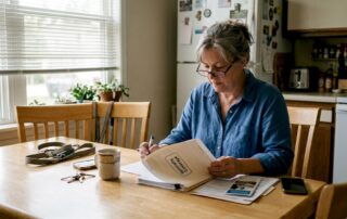 Homeowner reviewing specialty insurance paperwork for homeowners insurance | Hettler Insurance Agency, Lubbock Texas, phone 806-798-7800