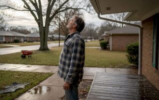 Homeowner checks hail damage after Texas storm