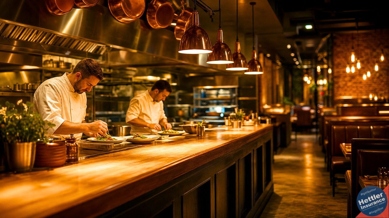 Texas restaurant insurance protects busy kitchens like this one from slip-and-falls, fires, and liquor liability claims.