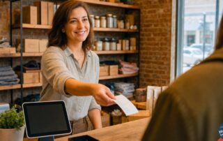 General liability insurance Texas 2026 — Lubbock Texas small business owner behind the counter of her independent shop.