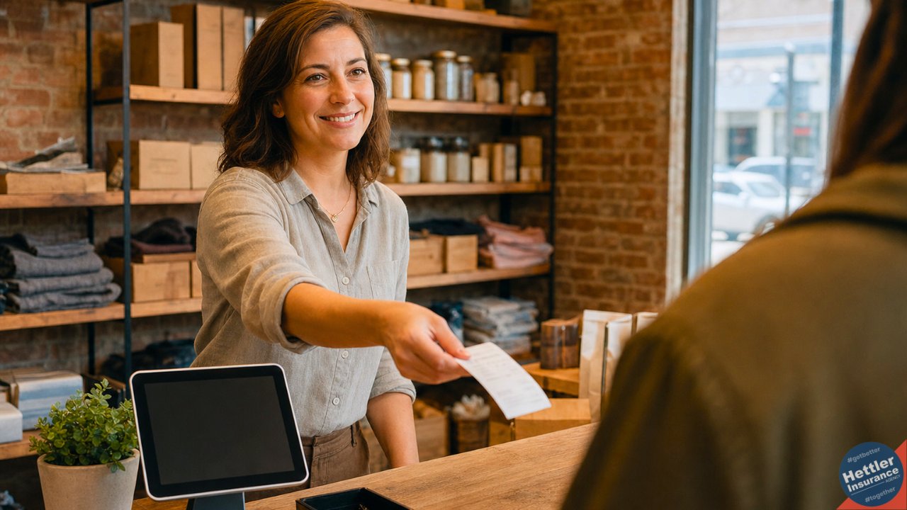 General liability insurance Texas 2026 — Lubbock Texas small business owner behind the counter of her independent shop.